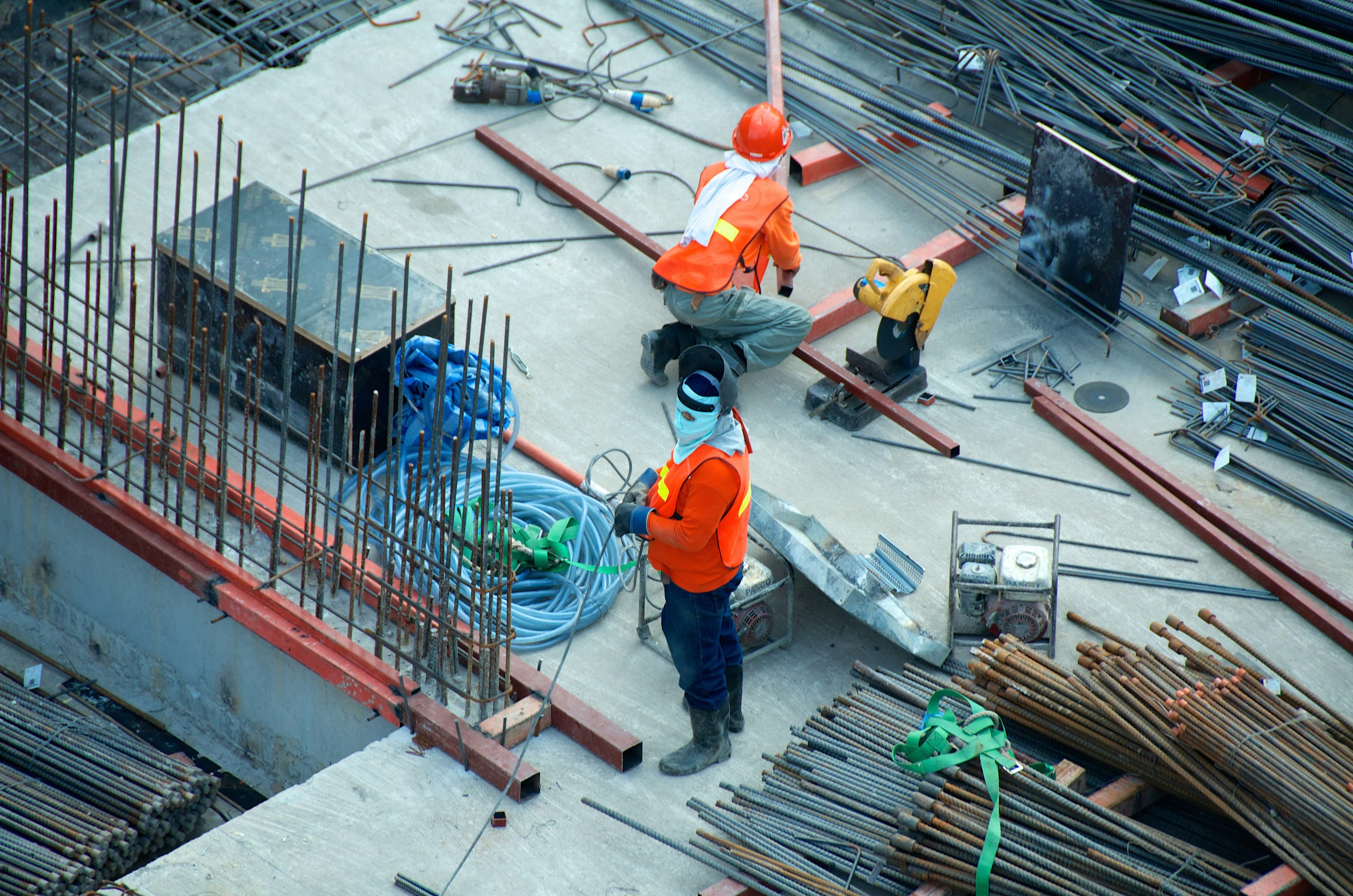 Working team on site